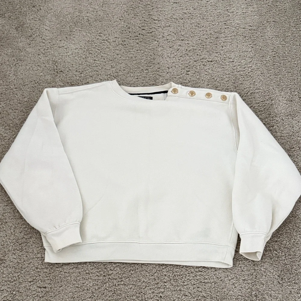 J Crew Gold Button Sweatshirt